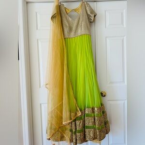 Floor length anarkali.